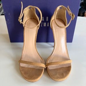 Stuart Weitzman Nudistsong 6 Nude Leather Heels Stilettos Sandals